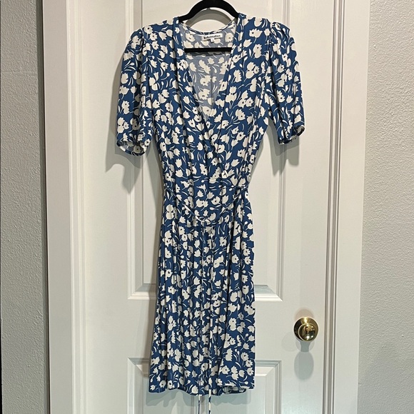 Reformation Dresses & Skirts - Reformation Blue and White Floral Midi Wrap Dress